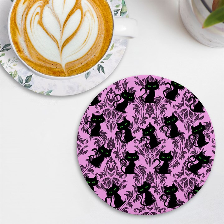 Pink Cats UV Print Round Tile Coaster