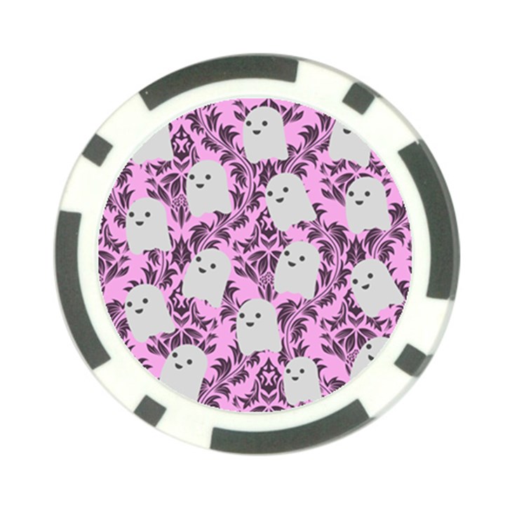 Pink Ghosts Poker Chip Card Guard