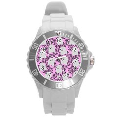 Pink Ghosts Round Plastic Sport Watch (L)