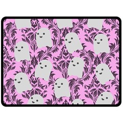 Pink Ghosts Double Sided Fleece Blanket (large)  by NerdySparkleGoth