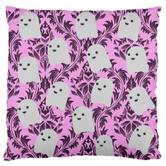 Pink Ghosts Large Flano Cushion Case (One Side)