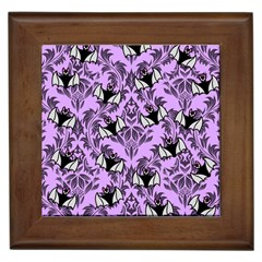 Purple Bats Framed Tile by NerdySparkleGoth