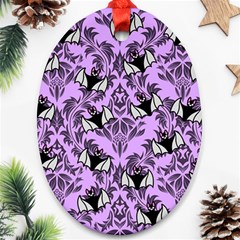 Purple Bats Ornament (oval) by NerdySparkleGoth