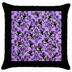 Purple Bats Throw Pillow Case (black) by NerdySparkleGoth