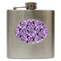 Purple Bats Hip Flask (6 Oz) by NerdySparkleGoth