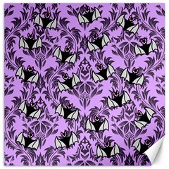 Purple Bats Canvas 16  X 16  by NerdySparkleGoth