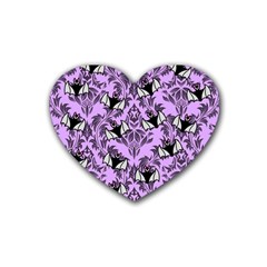 Purple Bats Rubber Heart Coaster (4 Pack) by NerdySparkleGoth