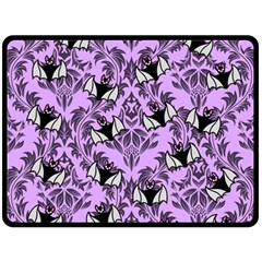 Purple Bats Fleece Blanket (large)  by NerdySparkleGoth