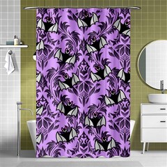 Purple Bats Shower Curtain 48  X 72  (small)  by NerdySparkleGoth