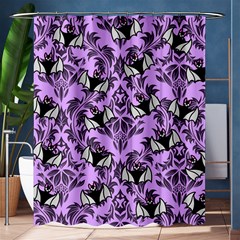 Purple Bats Shower Curtain 60  X 72  (medium)  by NerdySparkleGoth