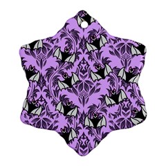 Purple Bats Snowflake Ornament (two Sides) by NerdySparkleGoth