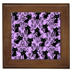 Purple Cats Framed Tile by NerdySparkleGoth