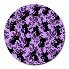 Purple Cats Round Mousepads by NerdySparkleGoth