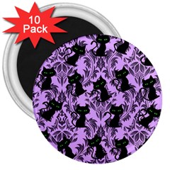 Purple Cats 3  Magnets (10 Pack)  by NerdySparkleGoth