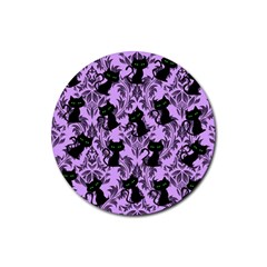 Purple Cats Rubber Round Coaster (4 Pack) by NerdySparkleGoth