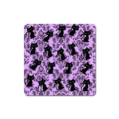 Purple Cats Square Magnet by NerdySparkleGoth