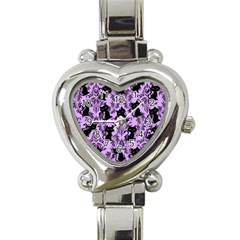 Purple Cats Heart Italian Charm Watch by NerdySparkleGoth