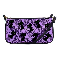 Purple Cats Shoulder Clutch Bag by NerdySparkleGoth