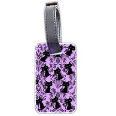 Purple Cats Luggage Tag (two Sides) by NerdySparkleGoth