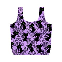 Purple Cats Full Print Recycle Bag (m) by NerdySparkleGoth