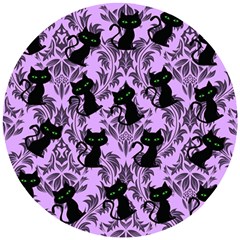 Purple Cats Wooden Puzzle Round by NerdySparkleGoth