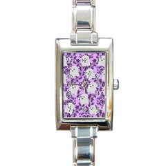 Purple Ghosts Rectangle Italian Charm Watch by NerdySparkleGoth