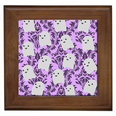 Purple Ghosts Framed Tile by NerdySparkleGoth