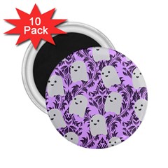 Purple Ghosts 2 25  Magnets (10 Pack)  by NerdySparkleGoth