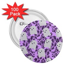 Purple Ghosts 2 25  Buttons (100 Pack)  by NerdySparkleGoth