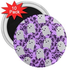 Purple Ghosts 3  Magnets (10 Pack)  by NerdySparkleGoth