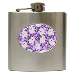 Purple Ghosts Hip Flask (6 Oz) by NerdySparkleGoth