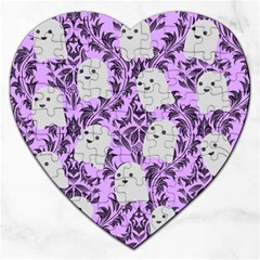 Purple Ghosts Jigsaw Puzzle (heart) by NerdySparkleGoth