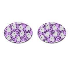 Purple Ghosts Cufflinks (oval) by NerdySparkleGoth