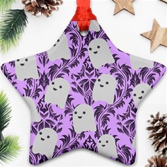 Purple Ghosts Star Ornament (two Sides) by NerdySparkleGoth