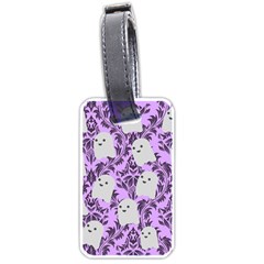 Purple Ghosts Luggage Tag (one Side) by NerdySparkleGoth