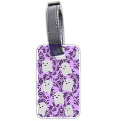 Purple Ghosts Luggage Tag (two Sides) by NerdySparkleGoth