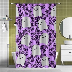 Purple Ghosts Shower Curtain 48  X 72  (small)  by NerdySparkleGoth