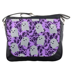 Purple Ghosts Messenger Bag by NerdySparkleGoth