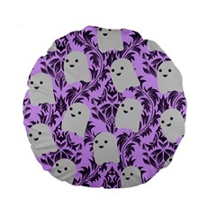 Purple Ghosts Standard 15  Premium Round Cushions by NerdySparkleGoth