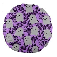 Purple Ghosts Large 18  Premium Round Cushions by NerdySparkleGoth