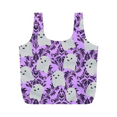 Purple Ghosts Full Print Recycle Bag (m) by NerdySparkleGoth