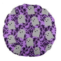 Purple Ghosts Large 18  Premium Flano Round Cushions by NerdySparkleGoth