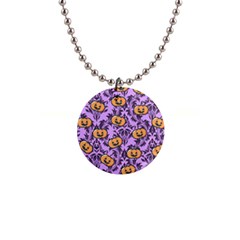 Purple Jack 1  Button Necklace