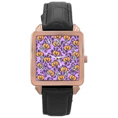 Purple Jack Rose Gold Leather Watch 