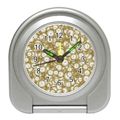 Vintage Clock Motif Pattern Travel Alarm Clock by dflcprintsclothing