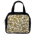 Vintage Clock Motif Pattern Classic Handbag (Two Sides) Back