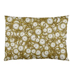 Vintage Clock Motif Pattern Pillow Case (two Sides)