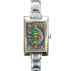 Alice In Wonderland Cat Rectangle Italian Charm Watch by artworkshop