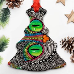 Alice In Wonderland Cat Christmas Tree Ornament (two Sides) by artworkshop