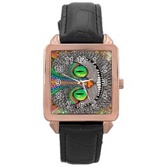 Alice In Wonderland Cat Rose Gold Leather Watch  by artworkshop